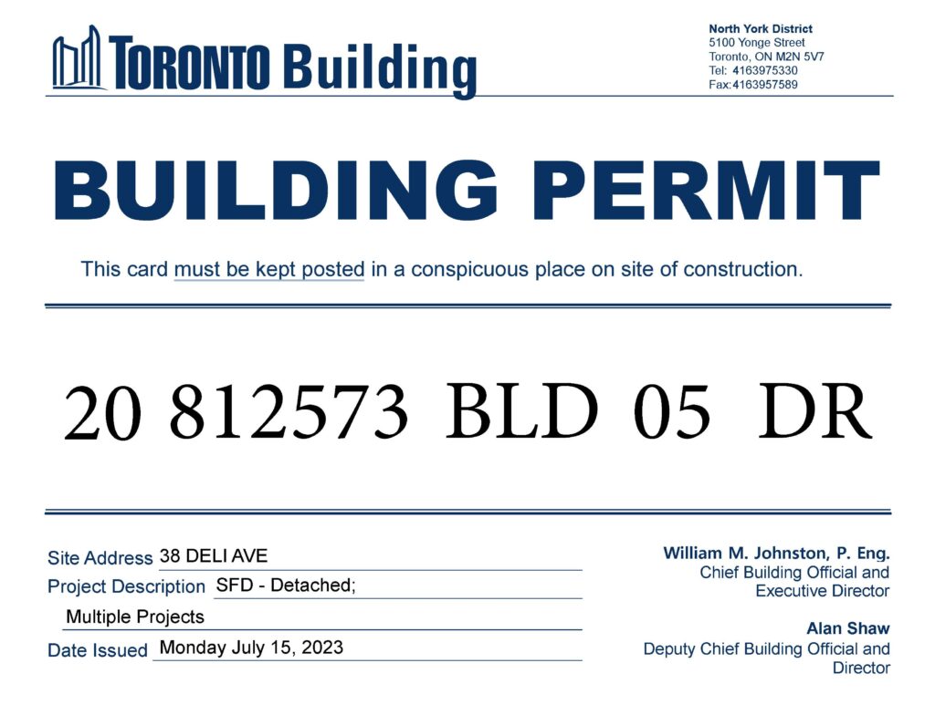 Toronto Building Permit for Deck