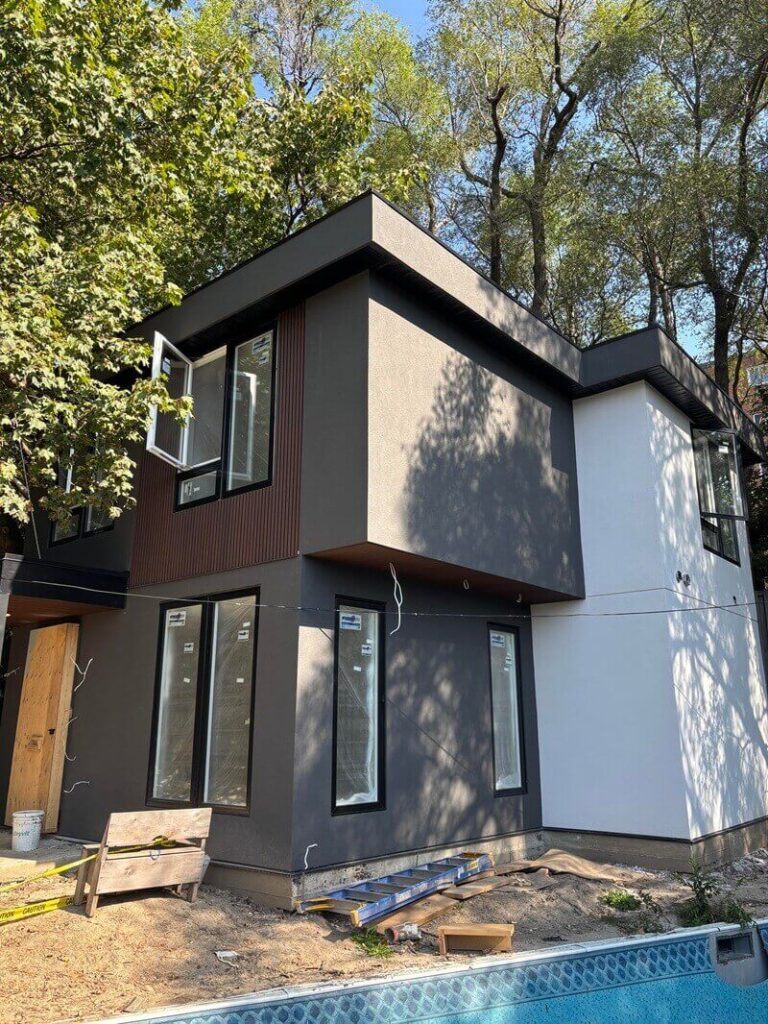 Architectural and structural drawings for a two-storey garden suite in Toronto